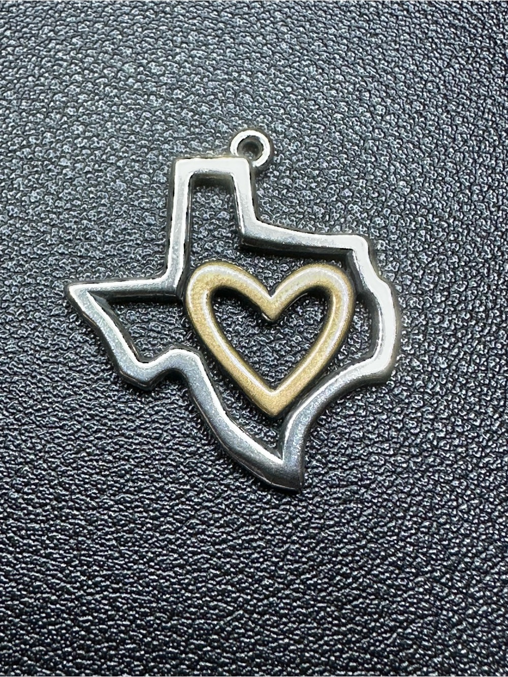 RETIRED James Avery Sterling Silver Bronze Texas Heart Charm Cutout